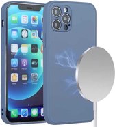Magsafe-hoesje van mat magnetisch glas voor iPhone 12 mini (blauw)