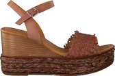 Verton 52102 Sandalen - Met Sleehak - Dames - Cognac - Maat 36