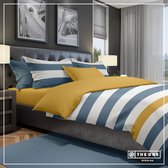 The One Dekbedovertrek Classic Stripe Indigo/Gold-140x220cm   30cm