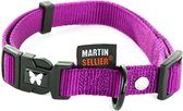 Martin sellier halsband nylon paars verstelbaar - 20 mmx40-55 cm - 1 stuks
