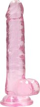 7 / 18 cm Realistic Dildo With Balls - Pink