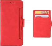 Wallet Style Skin Feel Calf Pattern lederen tas voor Google Pixel 3a, met aparte kaartsleuf (rood)