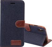 Dibase Denim Texture Horizontal Flip leren tas voor iPhone XS Max, met houder & kaartsleuven (zwart)