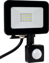 LED Floodlight - Bouwlamp 10W met sensor - 4000K - Naturel wit (840)