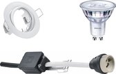 PHILIPS - LED Spot Set - SceneSwitch 827 36D - GU10 Fitting - Dimbaar - Inbouw Rond - Mat Wit - 1.5W-5W - Warm Wit 2200K-2700K - Kantelbaar Ø83mm