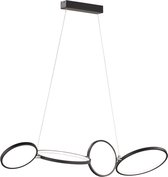 LED Hanglamp - Iona Rondy - 37W - Warm Wit 3000K - Rechthoek - Mat Zwart - Aluminium