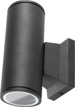 PHILIPS - LED Tuinverlichting - Wandlamp Buiten - CorePro 830 36D - Igory Wally Up and Down - GU10 Fitting - 9.2W - Warm Wit 3000K - Rond - Mat Zwart - Aluminium
