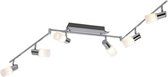 OSRAM - LED Plafondspot - Iona Clupo - 24W - Warm Wit 3000K - 6-lichts - Rechthoek - Mat Chroom - Aluminium