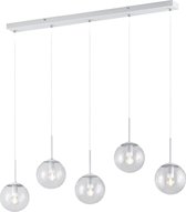 LED Hanglamp - Iona Balina - E14 Fitting - 5-lichts - Rechthoek - Mat Wit - Aluminium