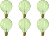 CALEX - LED Lamp 6 Pack - Nora Emerald G95 - E27 Fitting - Dimbaar - 4W - Warm Wit 2200K - Groen