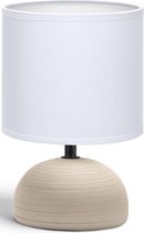 LED Tafellamp - Tafelverlichting - Igory Conton 2 - E14 Fitting - Rond - Mat Bruin - Keramiek