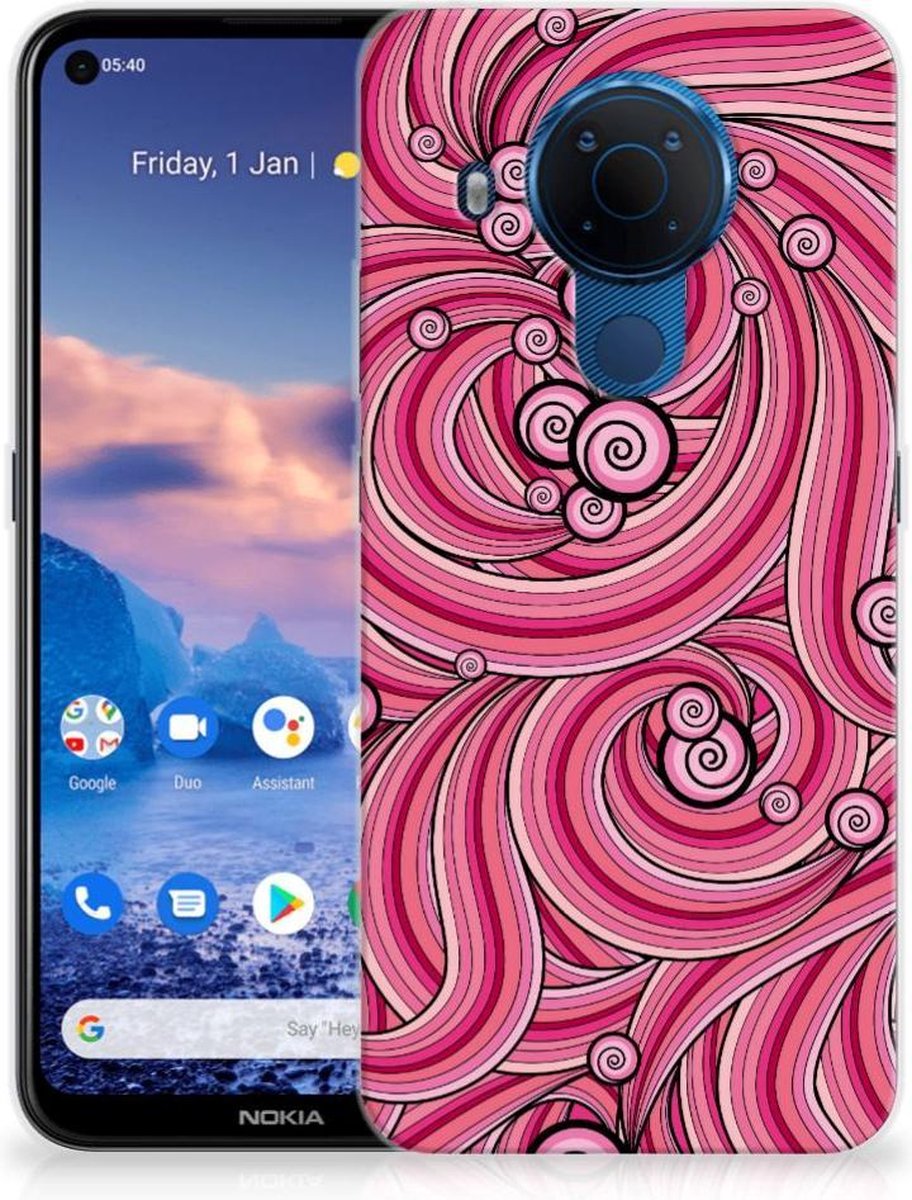 Nokia 5.4 Hoesje maken Swirl Pink