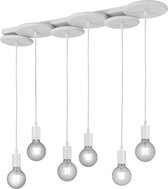 LED Hanglamp - Nitron Diccus - E27 Fitting - Rechthoek - Mat Wit - Aluminium
