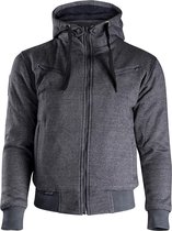 CLAW Mortal Slim Fit Kevlar hoody - heren hoodie motorjas voor motor en scooter - Antraciet  Maat XL