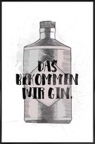 JUNIQE - Poster in kunststof lijst Gin -20x30 /Grijs & Wit