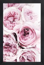 JUNIQE - Poster in houten lijst Roze rozen foto -20x30 /Roze