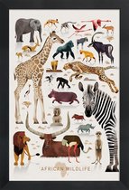 JUNIQE - Poster met houten lijst Vintage Afrika -13x18 /Kleurrijk