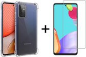 Samsung A72 hoesje shock proof case transparant - Samsung Galaxy A72 hoesje hoesjes cover hoes - 1x Samsung A72 Screenprotector