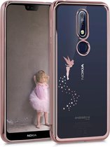 kwmobile hoesje voor Nokia 7.1 (2018) - backcover voor smartphone - Fee design - roségoud / transparant