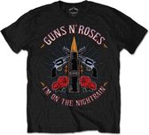 Guns N' Roses Heren Tshirt -S- Night Train Zwart