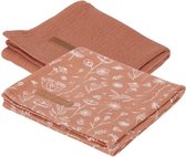 Little Dutch Swaddle doeken 70 x 70 Wild Flowers Rust / Pure Rust