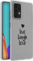 iMoshion Hoesje Geschikt voor Samsung Galaxy A52 (4G) / A52s / A52 (5G) Hoesje Siliconen - iMoshion Design hoesje - Transparant / Zwart / Live Laugh Love