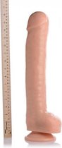 The Destroyer Realistische XXL Dildo Met Balzak - 32 cm - Beige - Sextoys - Dildo's  - Dildo - Dildo Normaal