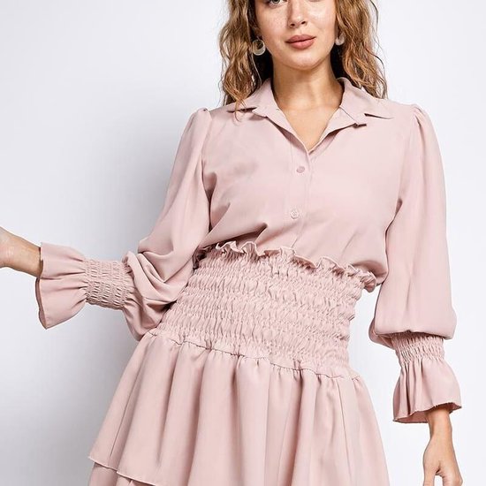 AZALEA Paris, set rok en blouse, kleur roze, maat one size | bol.com
