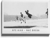 Walljar - Poster Ajax - Voetbalteam - Amsterdam - Eredivisie - Zwart wit - AFC Ajax - NAC Breda '63 - 70 x 100 cm - Zwart wit poster