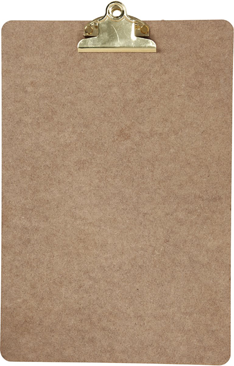 Klembord, A4, afm 23x34x0,3 cm, 1 stuk