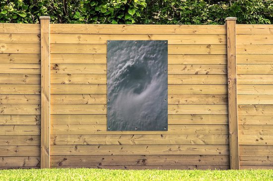 Photo satellite de l'affiche de jardin Nuages d'ouragan sur terre 80x120 cm - Toile de jardin / Toile d'extérieur / Peintures pour l'extérieur (décoration de jardin)