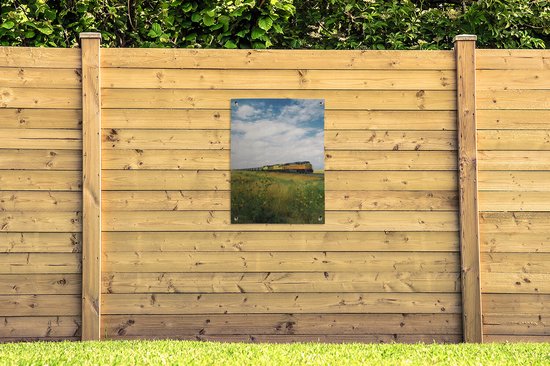 Train de marchandises à travers le champ dans le Dakota du Nord affiche de jardin toile en vrac 60x80 cm - toile de jardin / toile d'extérieur / Peintures pour l'extérieur (décoration de jardin)