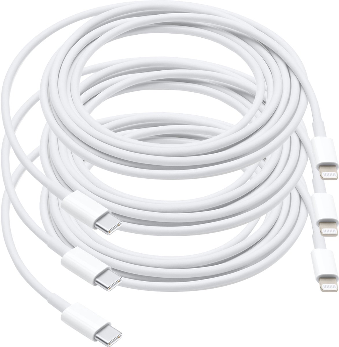 MMOBIEL 3 Stuks USB – C naar 8 Pin Lightning Kabel 1 meter