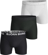 Björn Borg 3-pack boxershorts combed cotton - zwart/groen/wit