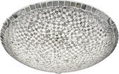 LED Plafondlamp - Plafondverlichting - Nitron Tomun - 20W - Warm Wit 3000K - Rond - Mat Zilver - Glas