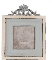 Clayre & Eef Fotolijst 10x10 cm Blauw Beige MDF Rechthoek Fotokader