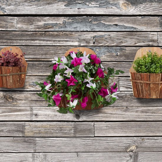 Relaxdays Plantenbak Hout - Halve Vat Set Van 2 - Houten Tuindecoratie Kleine Bloembak Relaxdays Plantenbak Hout - Halve Vat Set Van 2 - Houten Tuindecoratie Kleine Bloembak