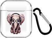 AirPods hoesjes van By Qubix - AirPods 1/2 hoesje Cartoon Serie - TPU - Olifant