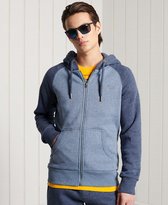 Superdry Heren Trui Klassieke Orange Label hoodie met rits en raglanmouwen