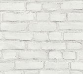 Papier peint carreaux de pierre Profhome 374142-GU papier peint intissé lisse avec motif nature gris blanc mat 5,33 m2