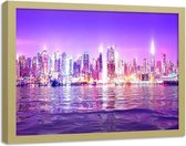 Foto in frame , Nacht in New York ,100x70cm , Multikleur , wanddecoratie