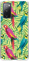 Casetastic Samsung Galaxy S20 FE 4G/5G Hoesje - Softcover Hoesje met Design - Tropical Parrots Print