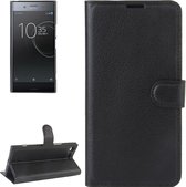 Voor Sony Xperia XZ Premium Litchi Texture Horizontal Flip Leather Case met houder & kaartsleuven & portemonnee (zwart)