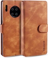 Voor Huawei Mate 30 Pro DG.MING Retro Oil Side Horizontal Flip Case met houder & kaartsleuven & portemonnee (bruin)