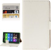 Crazy Horse Texture Flip Leather Case met Credit Card slots en houder voor Nokia X (wit)