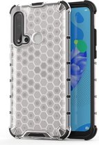 Voor Huawei Nova 5i Honeycomb schokbestendige pc + TPU beschermhoes (grijs)