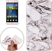 Voor Huawei P8 Lite wit marmerpatroon Soft TPU beschermende achterkant van de behuizing