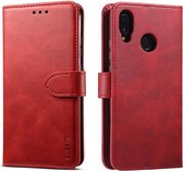 Voor Huawei P20 Lite GUSSIM zakelijke stijl horizontale flip lederen tas met houder & kaartsleuven & portemonnee (rood)