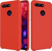 Effen kleur vloeibare siliconen dropproof beschermhoes voor Huawei Honor View 20 (rood)