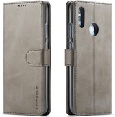 Voor Huawei P Smart (2019) / Honor 10 Lite LC.IMEEKE kalfsleer Horizontale flip lederen tas, met houder & kaartsleuven & portemonnee (grijs)